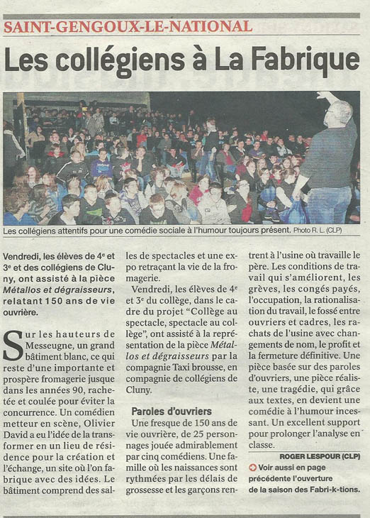 Articles de Presse Journal de Saône et Loire du 28 mai 2013 Saint Gengoux le National